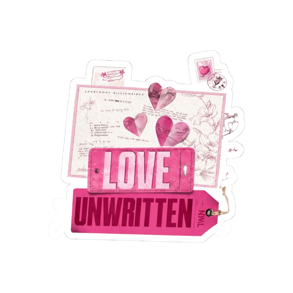 Love Unwritten Lauren Asher Book Sticker